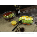 Disposable plastic clamshell clear food container